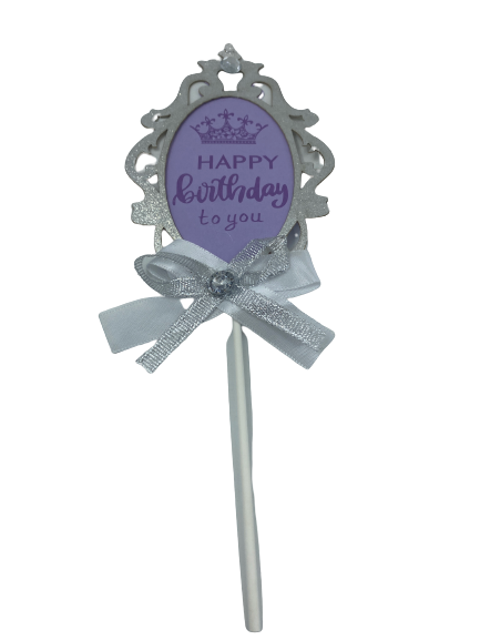 Princess Purple Cardboard Cake Topper