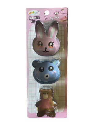 Metal Cookie Cutter Bunny and Teddy