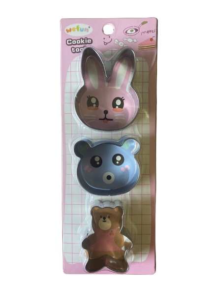 Metal Cookie Cutter Bunny and Teddy