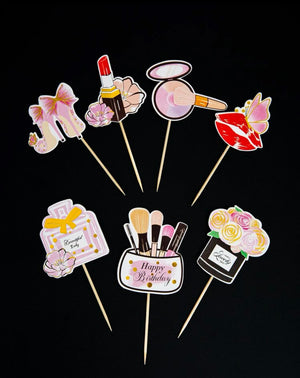 Cardboard Cake Topper Girly Make up