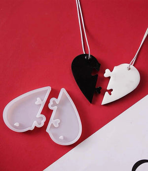 Resin Double Heart soft silicone mould