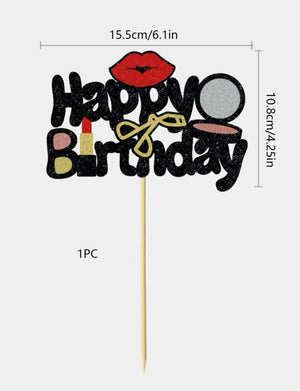 Cardboard Cake Topper Girly Make up