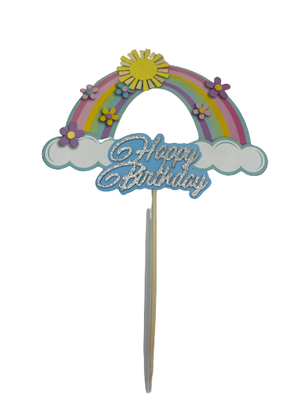 Rainbow Cardboard Cake Topper