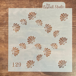 Nr. 129 Biscuit Studio Sea Shells Stencil 2pc