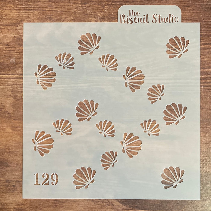 Nr. 129 Biscuit Studio Sea Shells Stencil 2pc