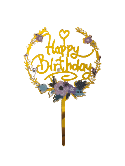 Nr342 Acrylic Cake Topper Happy Birthday