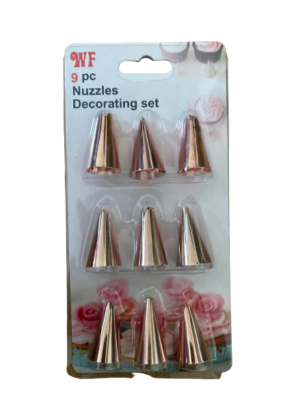 Decorating Nozzles Rose Gold 9pcs