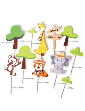Cardboard Cake Topper Wild Animal Jungle
