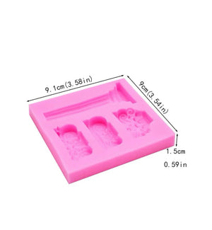 Silicone fondant mould Pillars, size of moulds 9.5x10cm