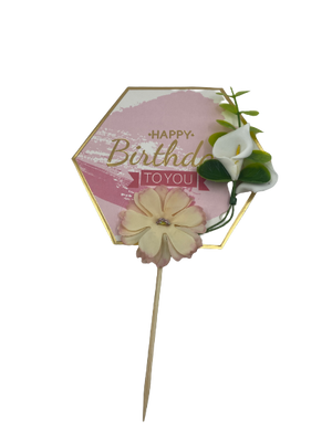 Flower Cardboard Cake Topper
