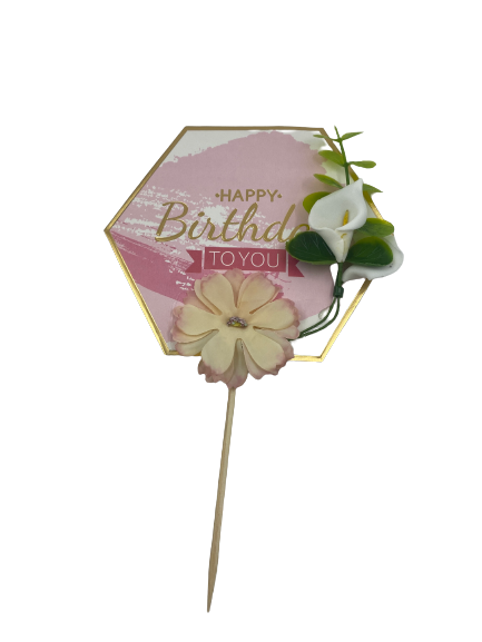 Flower Cardboard Cake Topper