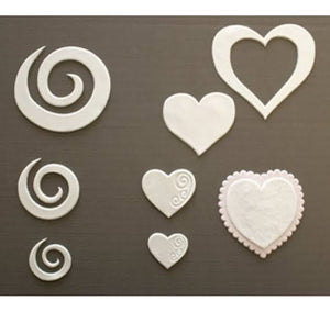 Hearts and swirls plastic cutters patchwork