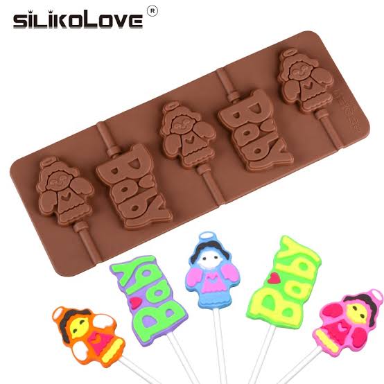 Lollipop silicone mould, without sticks, angel  4.5cm