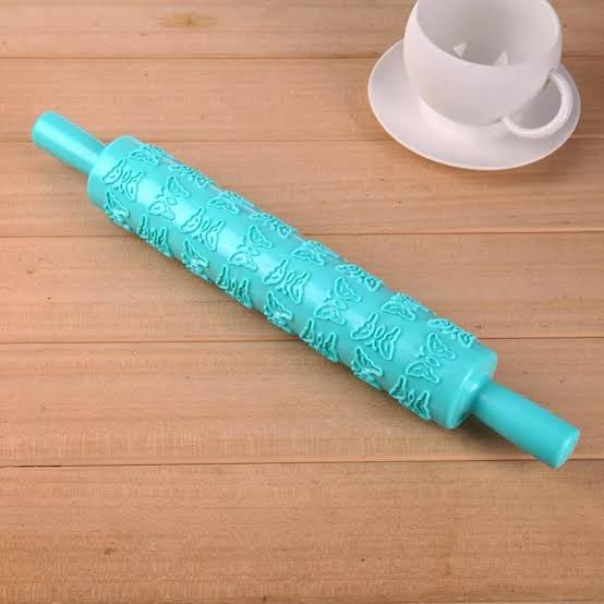 Butterfly embossed Fondant rolling pin, 25cm without handles