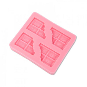 Chocolate bar silicone mould, size of bar 3x2cm