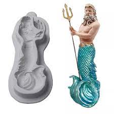 Silicone Mould Neptune Merman Trident