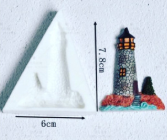 Lighthouse beach silicone mould, 7.5x5.9cm