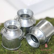 Mini Galvanised Milk Can 6x4.2cm