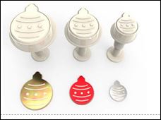 RP10141 Pastime Christmas Ornament Cookie Plunger Cutter Set