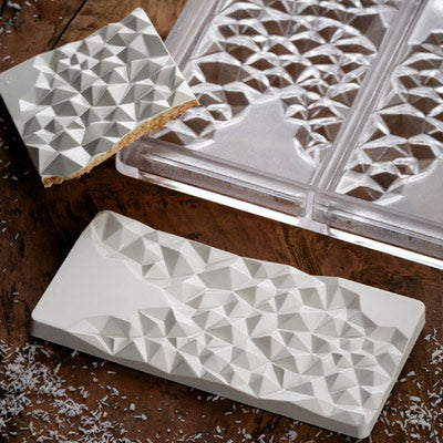 Polycarbonate Mould Pavoni Crush Chocolate Slab 15x7.5cm