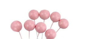 Cake Topper Polystyrene Faux Balls Pink 10pc 2.5cm