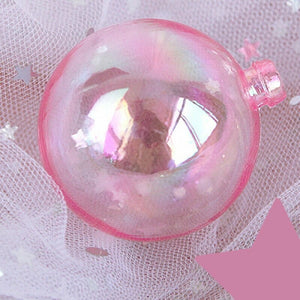 Cake Topper Sphere Transparent  Pink 10pcs 3cm