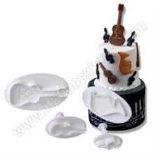 Large Music note and guitar fondant plunger set