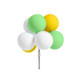 Balloons Cake Topper White Yellow And Green