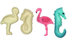 Shape Pop It Mould Plastic Flamingo and Seahorse Set