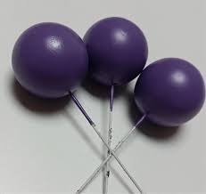 Cake Topper Polystyrene Faux Balls Purple 10pcs 2.5cm