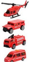 Rescue Plastic Figurine Cars 4pc
