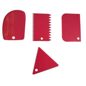 4pc cake Smoother polisher and scraper set, color may differ