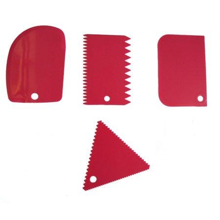 4pc cake Smoother polisher and scraper set, color may differ
