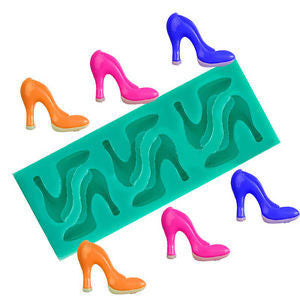 Silicone fondant mould high heel shoes, size of moulds 11x4cm
