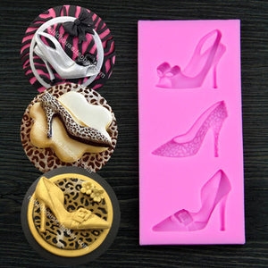 Silicone fondant mould high heel shoes, size of moulds 12.5x5.5cm