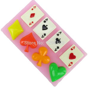 Poker cards silicone mould, for fondant, size of card 2x3cm casino