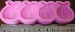 Stork baby feet silicone fondant mould