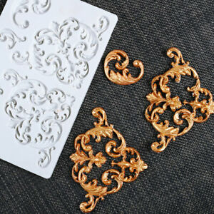 Vintage baroque embellishment  sugar paste silicone mould O