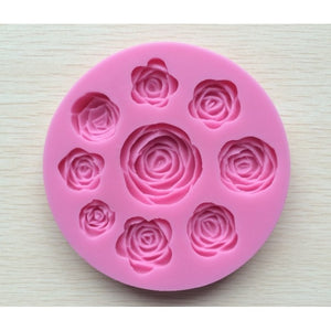 Various roses silicone mould, big middle rose 3cm