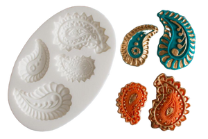 Paisley silicone mould, 4.5x2.7cm