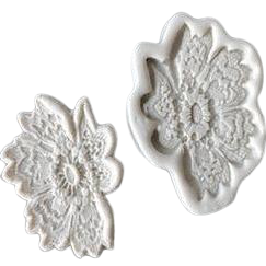 Lace Flower Border B silicone mould, 8x6cm