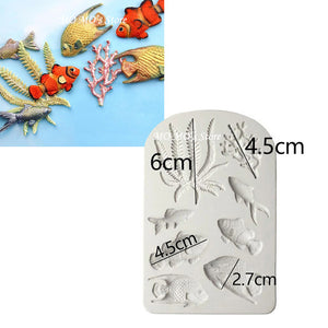 Under the sea coral and fish silicone mould