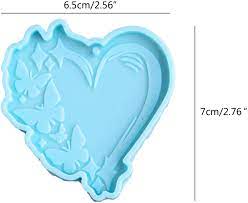 Silicone Mould Heart Pendant with Butterflies