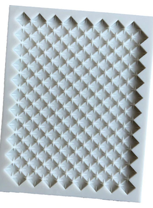 Small quilted pillow impression silicone mould, 12.5x9.3cm