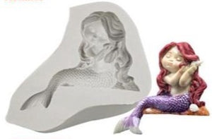 Cute mermaid silicone size of mermaid 9.5x7cm D