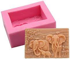 Mummy and baby elephant soap mould