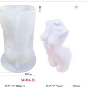 Torso lady soap/candle silicone mould, size of lady 8.5x6cm B