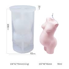 Torso pregnant lady soap/candle silicone mould, size of lady 8.5x5cm D