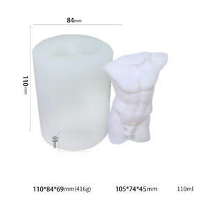 Torso man soap/candle silicone mould, size of man 10.5x7cm E