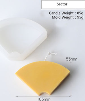 Candle soap mould shape M, size of product 10.5x6cm Sector